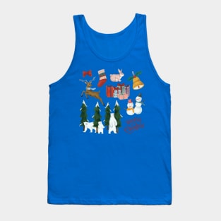 Christmas Hand Drawn watercolor set Tank Top